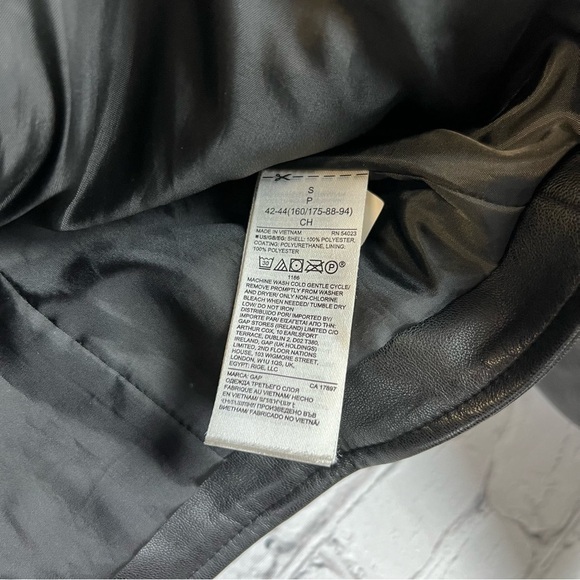 GAP Vegan Leather Biker Moto Jacket, Size S - Picture 5 of 10